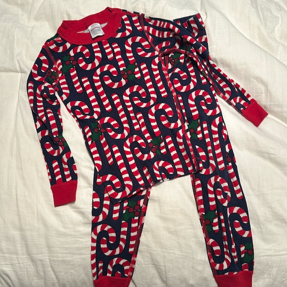 EUC - Hanna Andersson Candy Cane PJs - 4T